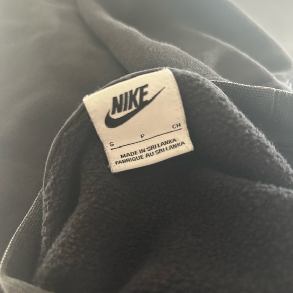 Nike Men’s Black Crewneck Sweatshirt with White Swoosh - Picture 2 of 2